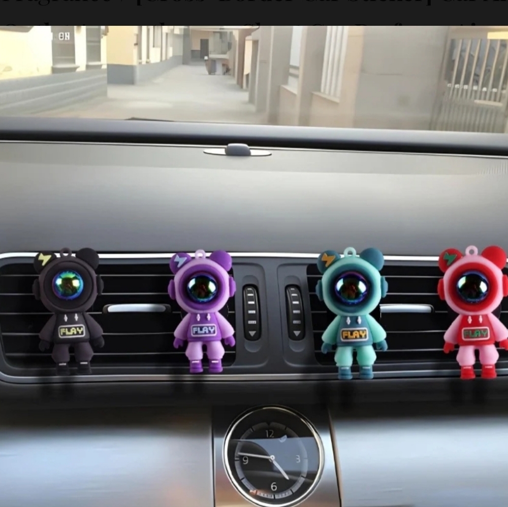 Car Air Vent Cartoon Bear W/Aromatherapy‎ Sheet-Jasmine Scented Green Tea